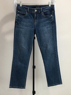 WHBM WHITE HOUSE BLACK MARKET Medium/Dark Wash BLANC 5 Pocket Crop Leg Jeans